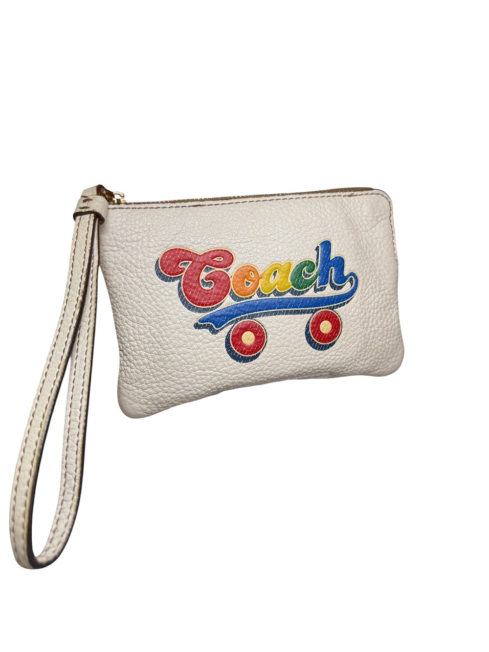 Coach Corner Zip Wristlet with Rainbow Roller Skate Graphic